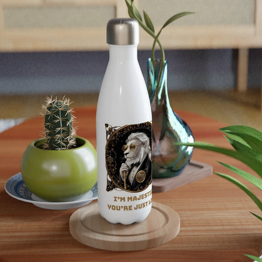 Majestic White Lion Gentleman Stainless Steel Water Bottle - ROMAG Store