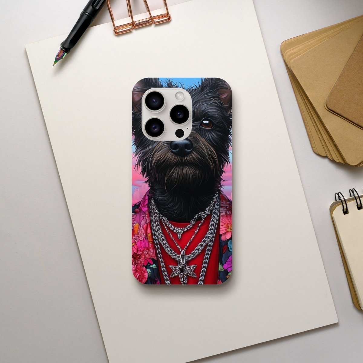 Chic Terrier Floral Jacket iPhone Tough Case - ROMAG Store