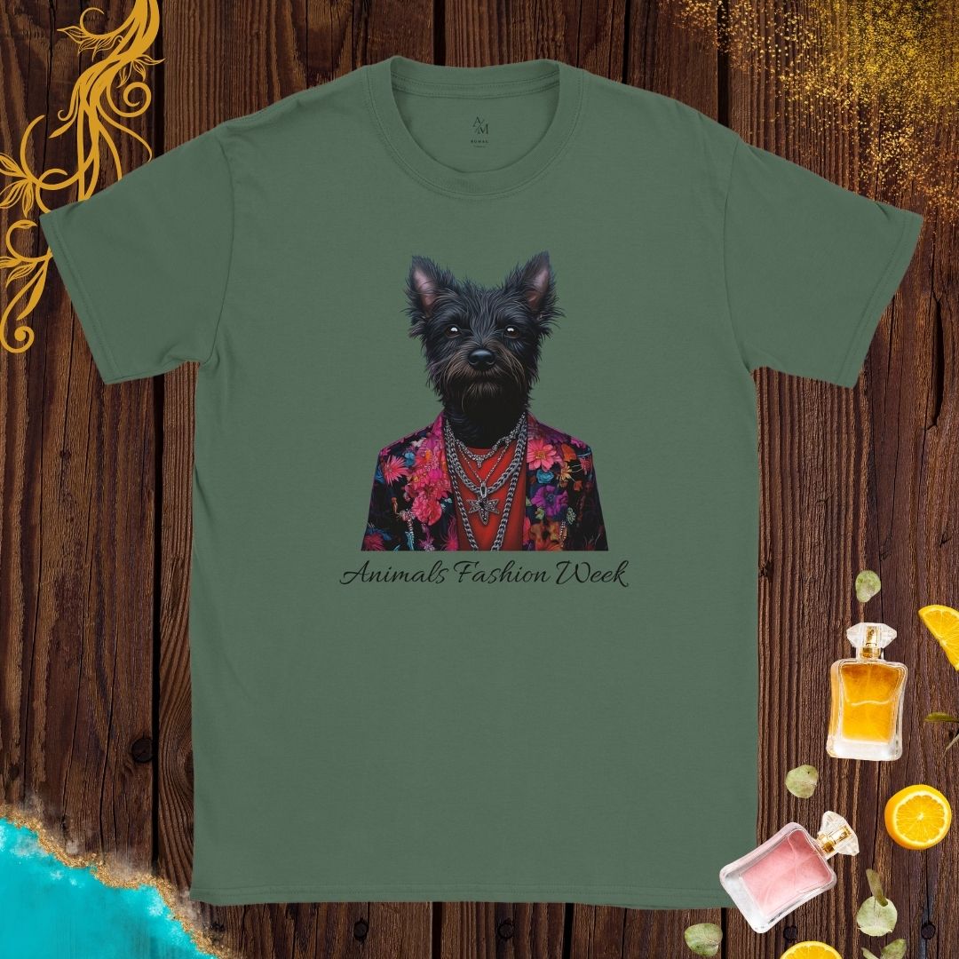 Playful Dog at Animals Fashion Week T-shirt