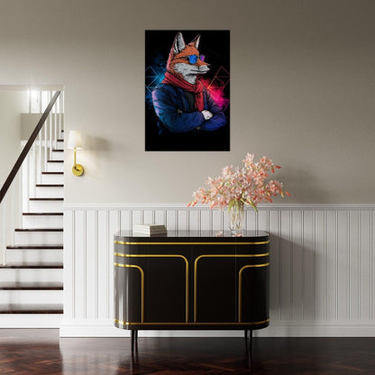 Chic Fox in Shades Canvas Art - ROMAG Store