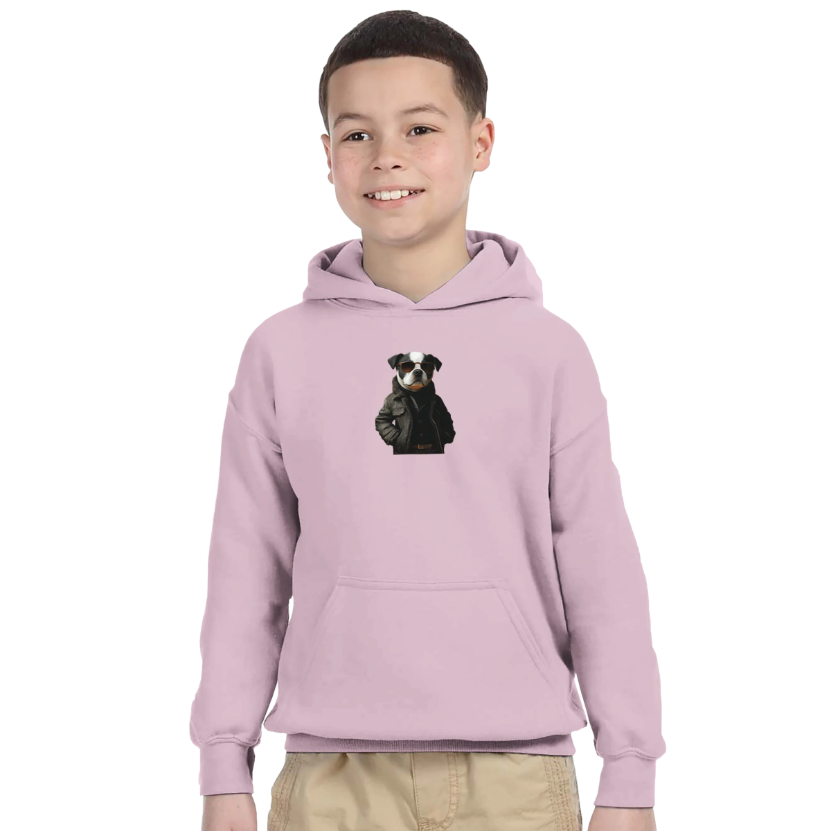 Cool Canine Wearing Streetwear Kids Hoodie - ROMAG Store