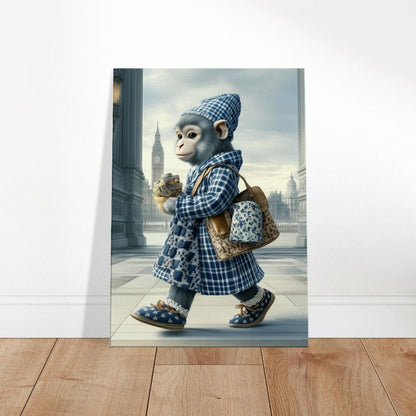 Chic Monkey in Plaid Canvas Art - ROMAG Store