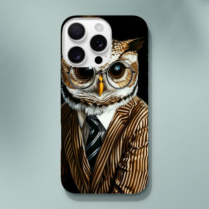 Sophisticated Owl in Pinstripes iPhone Tough Case - ROMAG Store