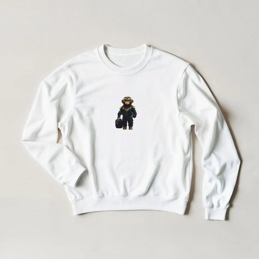 Chimp Commander Sweatshirt – Luxury Streetwear with Gold Accents, available in six bold hues - ROMAG Store