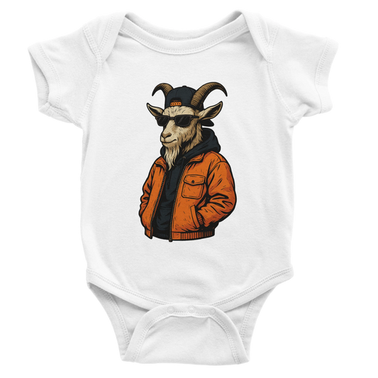 Street Style Goat Baby Short Sleeve Bodysuit - ROMAG Store