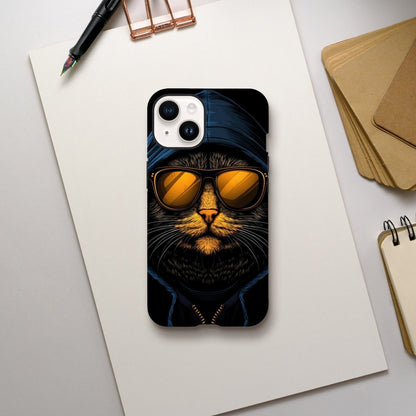 Cool Cat in Hoodie iPhone Tough Case - ROMAG Store