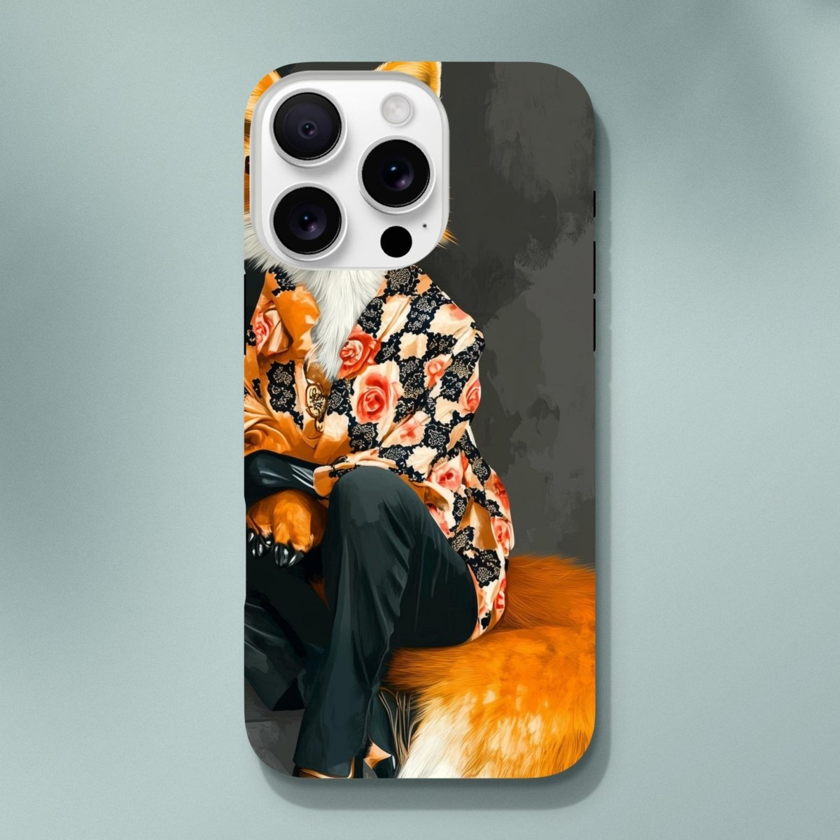 Chic Fox in Floral Shirt iPhone Tough Case - ROMAG Store