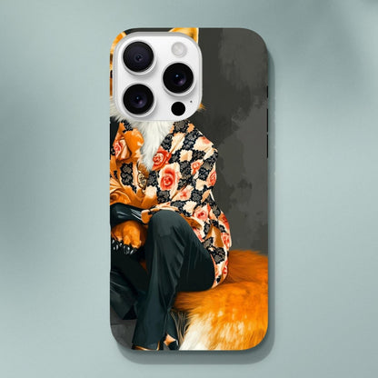 Chic Fox in Floral Shirt iPhone Tough Case - ROMAG Store