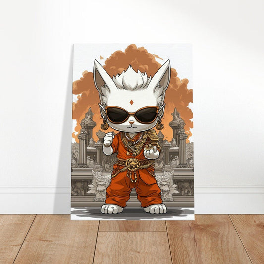 Chic Cat in Robe Canvas Art - ROMAG Store