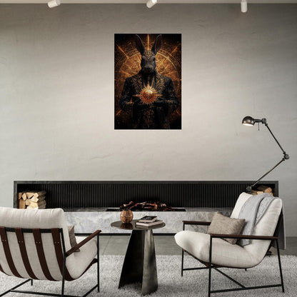 Mystical Gold&Black Regal Rabbit Canvas Wall Art - ROMAG Store