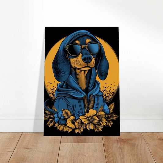 Cool Dachshund in Hoodie & Sunglasses Canvas - ROMAG Store
