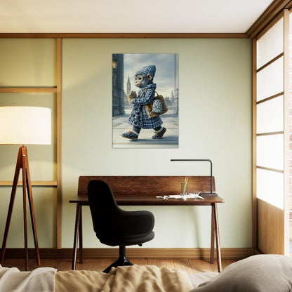 Chic Monkey in Plaid Canvas Art - ROMAG Store