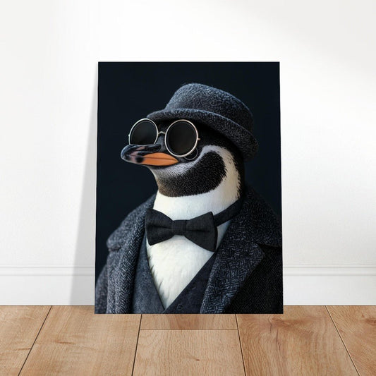 Dapper Penguin in Suit Canvas - ROMAG Store