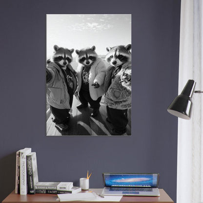 Urban Raccoon Squad Canvas Art - ROMAG Store