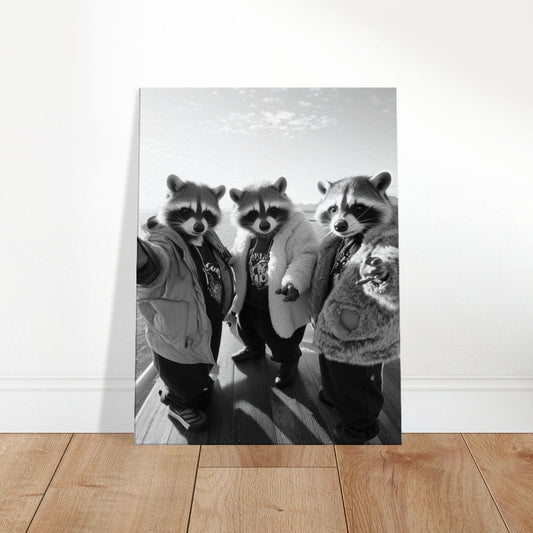 Urban Raccoon Squad Canvas Art - ROMAG Store