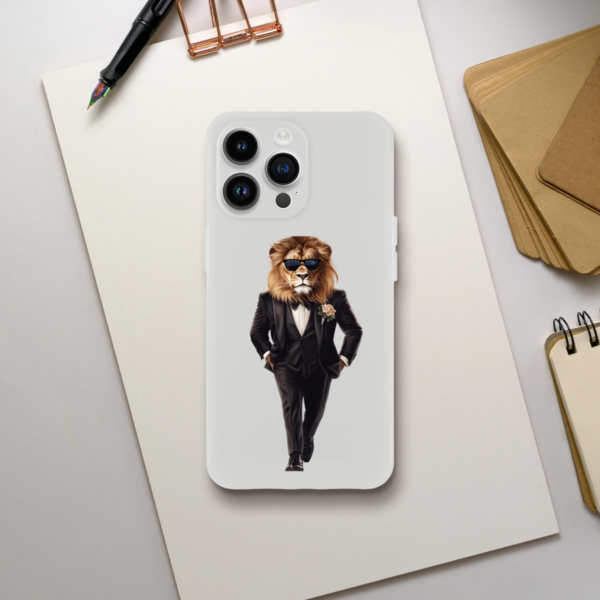 Dapper Lion in Tuxedo iPhone Flexi Case - ROMAG Store