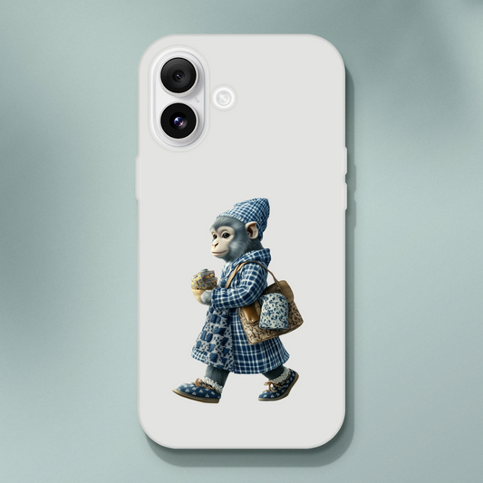 Chic Monkey in Plaid iPhone Flexi Case - ROMAG Store
