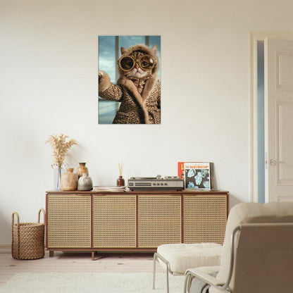 Luxury Cat in Fur Coat Canvas - ROMAG Store