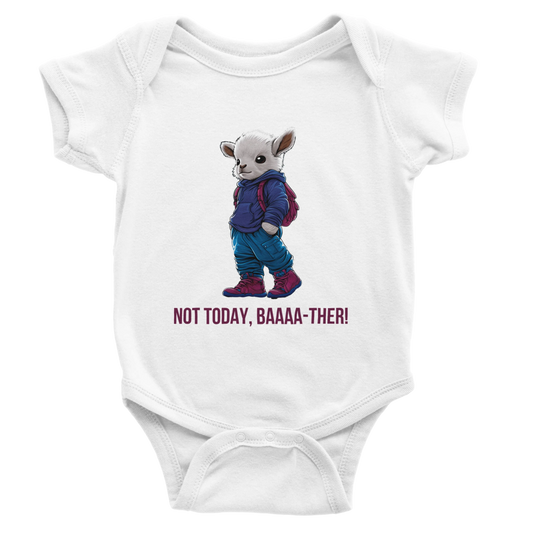 'Not Today, Baaa - ther!' Baby Short Sleeve Bodysuit - ROMAG Store