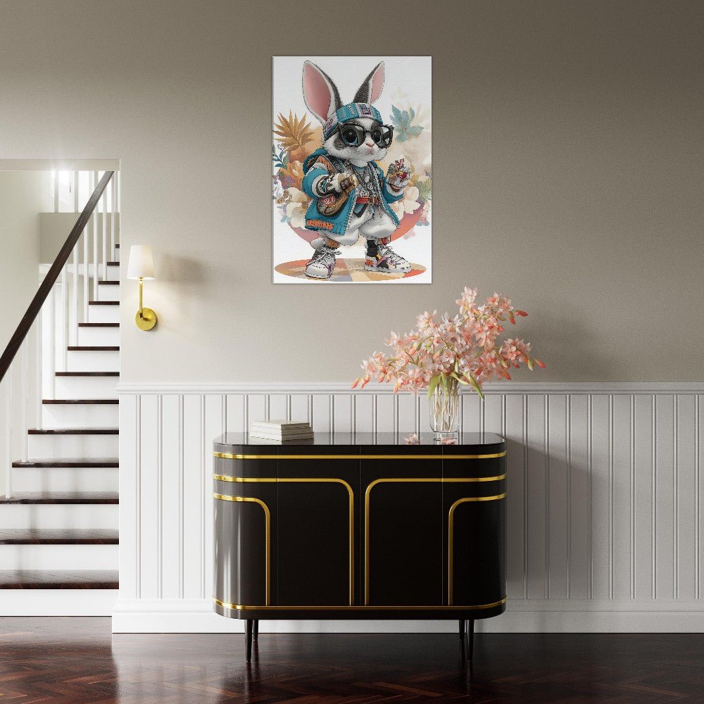 Urban Chic Bunny Canvas Art - ROMAG Store
