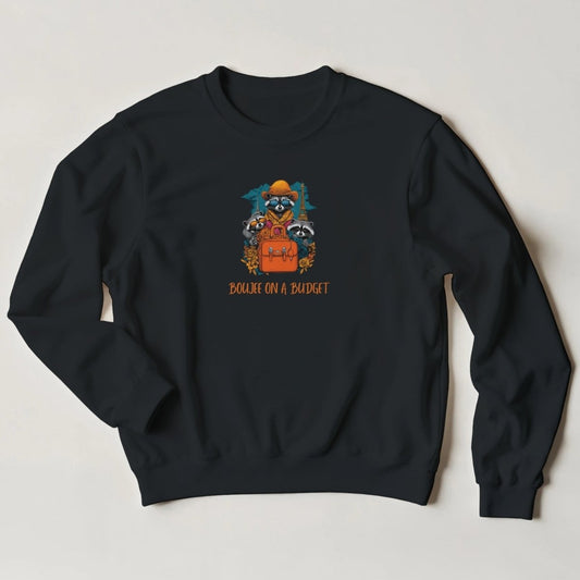 Boujee on a Budget Raccoon Sweatshirt - ROMAG Store