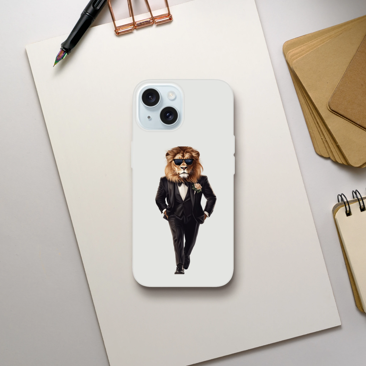 Dapper Lion in Tuxedo iPhone Flexi Case - ROMAG Store