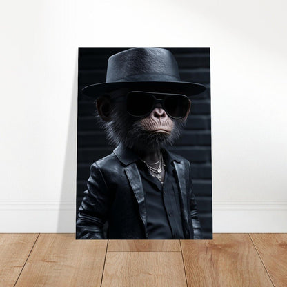 Chimp in Black Suit Canvas - ROMAG Store