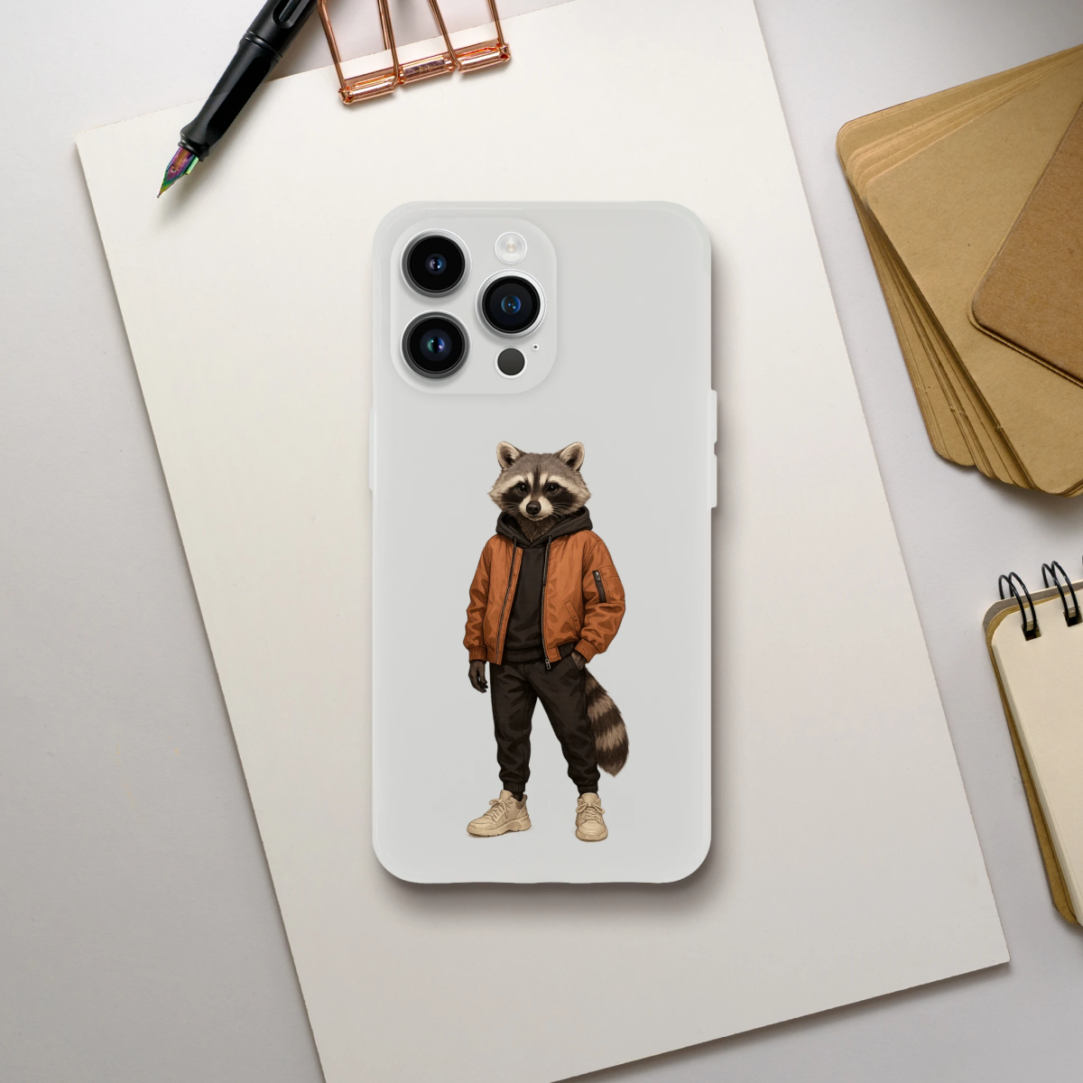 Cool Raccoon Streetwear iPhone Flexi Case - ROMAG Store