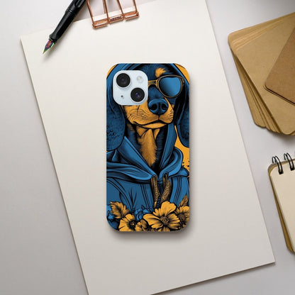 Cool Dachshund in Hoodie iPhone Tough Case - ROMAG Store