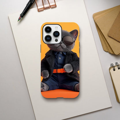 Chic Cat in Shades: Animal Fashion Week iPhone Tough Case - ROMAG Store