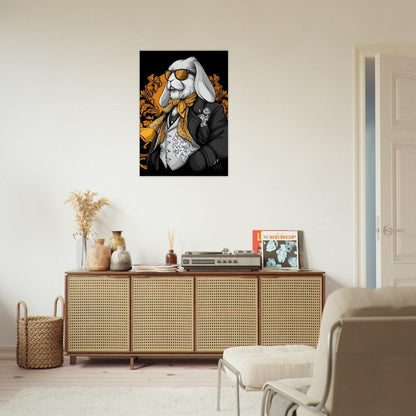 Luxury Rabbit in Suit Canvas Wall Art - ROMAG Store