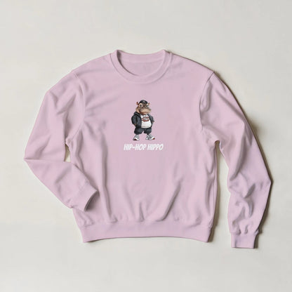 Hip - Hop Hippo Sweatshirt – Streetwear Graphic Tee in 6 Colors - ROMAG Store