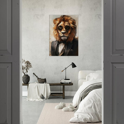 Lion in Suit Canvas Wall Art - ROMAG Store