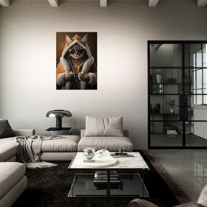 Luxury Cat in Fur Coat Canvas - ROMAG Store