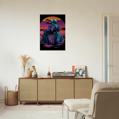 Urban Hipster Hippo Canvas Wall Art - ROMAG Store