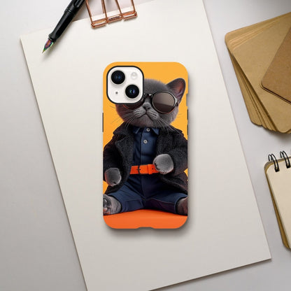 Chic Cat in Shades: Animal Fashion Week iPhone Tough Case - ROMAG Store