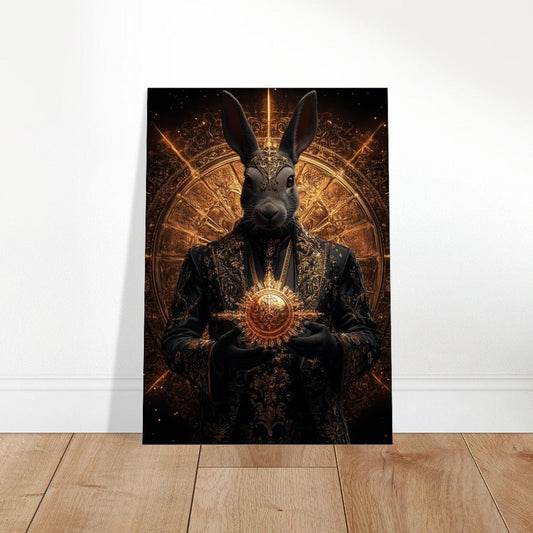 Mystical Gold&Black Regal Rabbit Canvas Wall Art - ROMAG Store