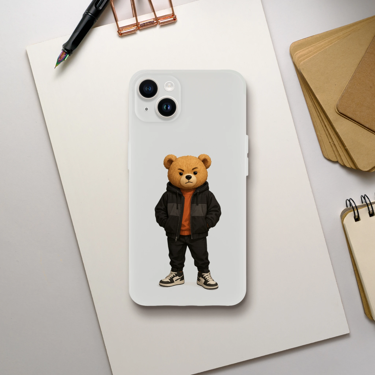 Cool Urban Streetwear Bear iPhone Flexi Case - ROMAG Store