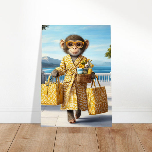 Chic Monkey in Robe Canvas Print - ROMAG Store