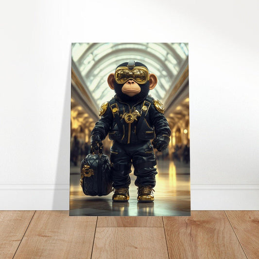 Chimp in Gold Goggles Canvas - ROMAG Store
