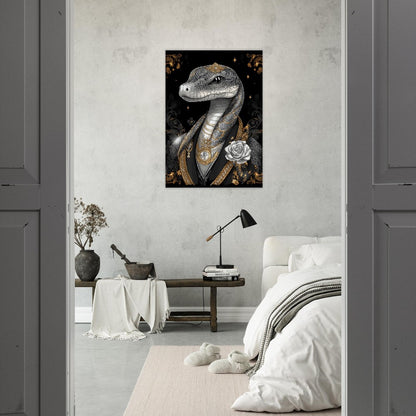 Regal Snake in Black & Gold Suit Canvas - ROMAG Store