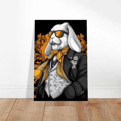 Luxury Rabbit in Suit Canvas Wall Art - ROMAG Store