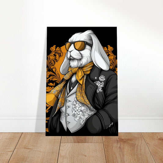 Luxury Rabbit in Suit Canvas Wall Art - ROMAG Store