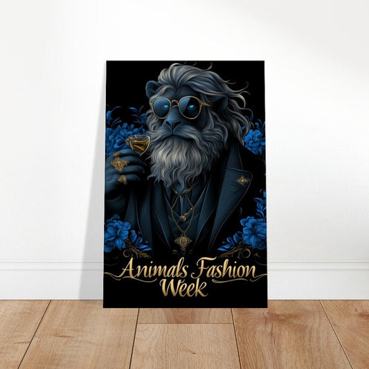 Blue&Gold Luxury Lion in Suit Canvas - ROMAG Store