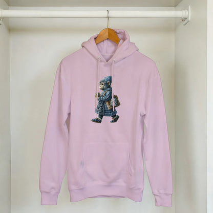 Chic Plaid Monkey Hoodie - ROMAG Store