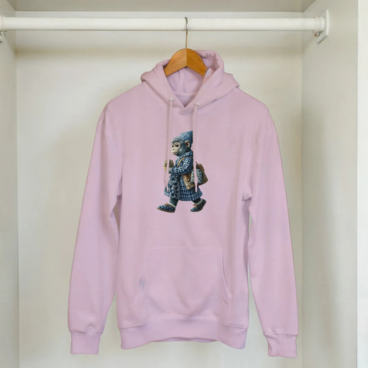 Chic Plaid Monkey Hoodie - ROMAG Store