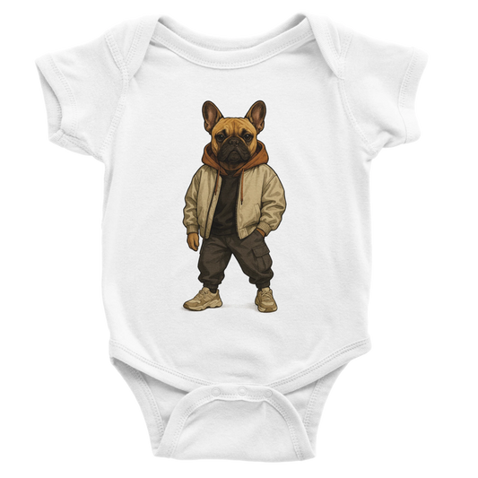 Cool French Bulldog Baby Short Sleeve Bodysuit - ROMAG Store