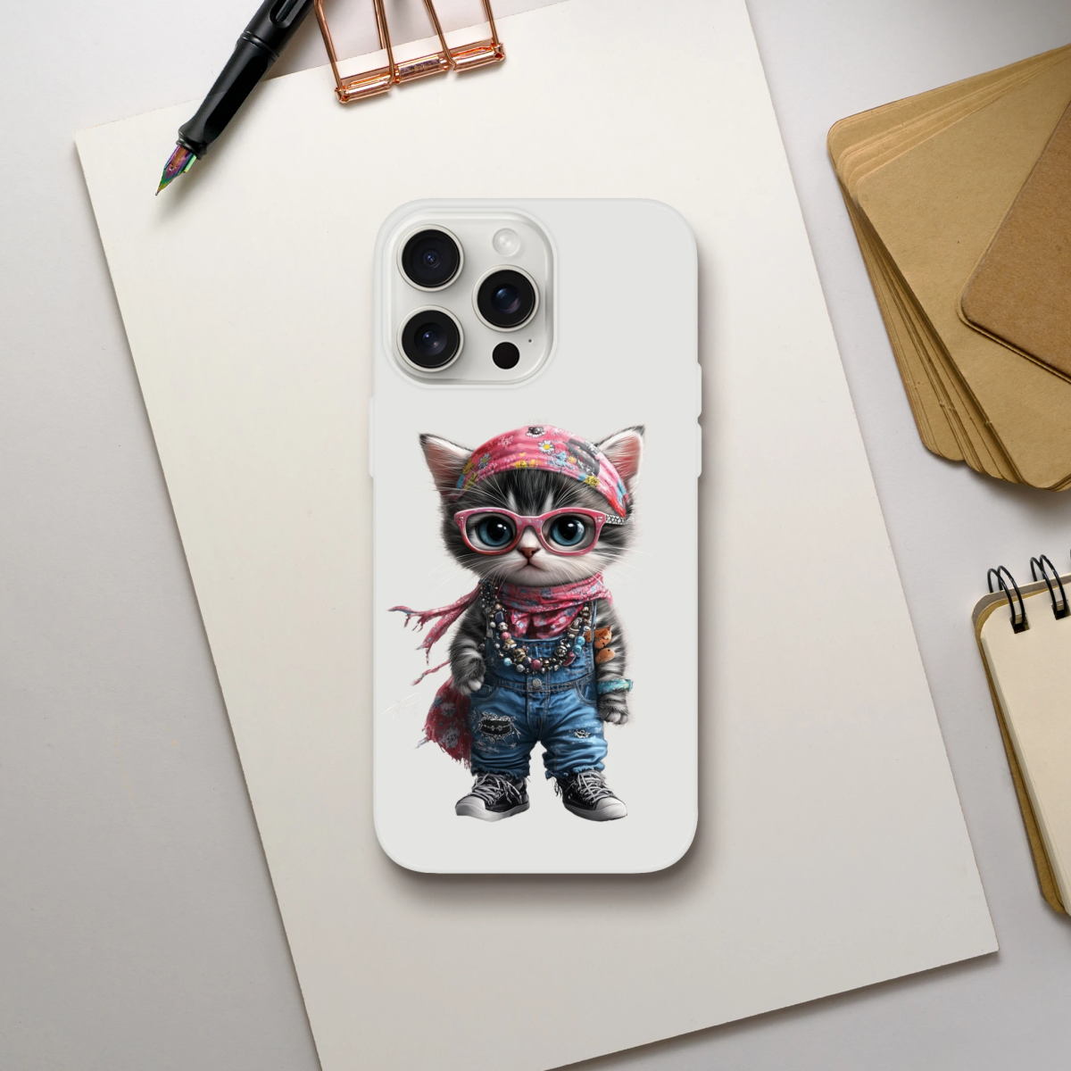 Hippie Chic Kitten iPhone Flexi Case - ROMAG Store