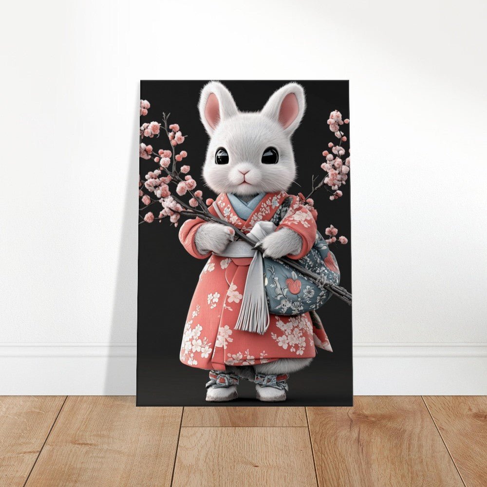 Chic Bunny in Kimono Canvas Art - ROMAG Store
