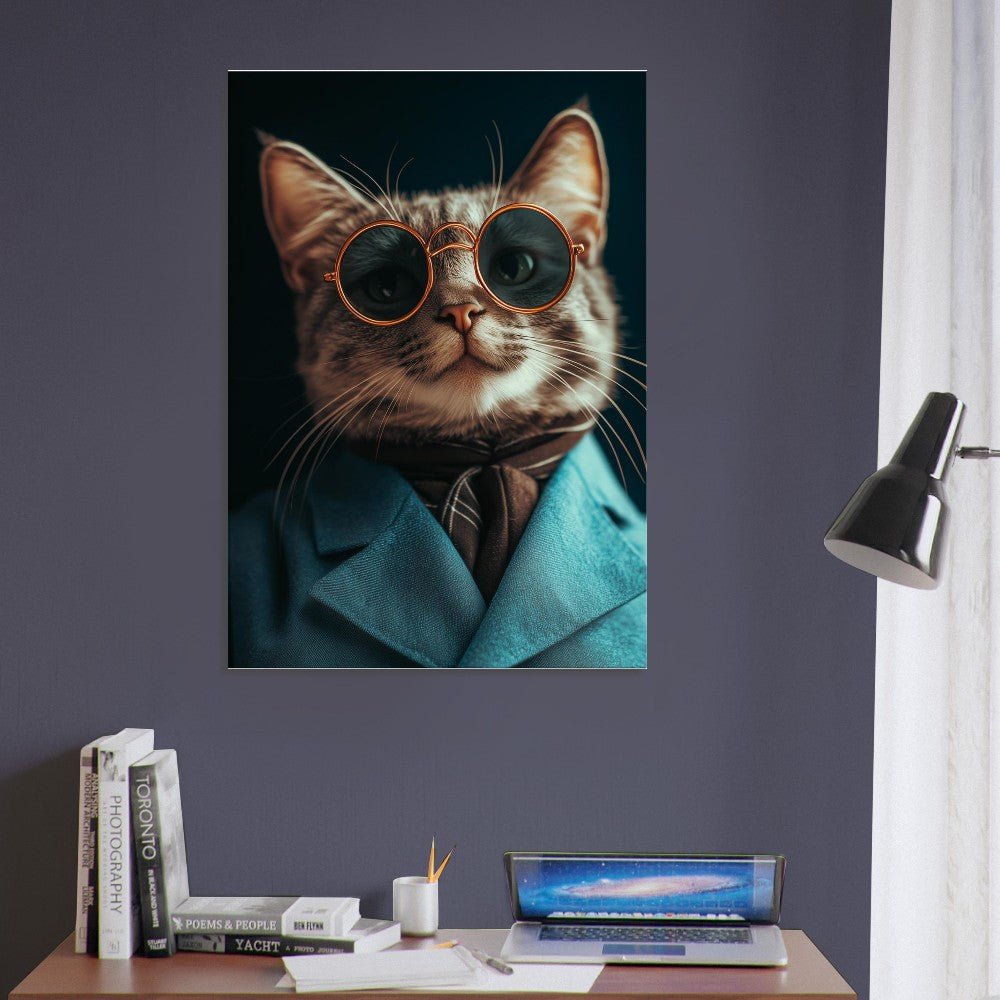 Sophisticated Cat in Suit Canvas - ROMAG Store